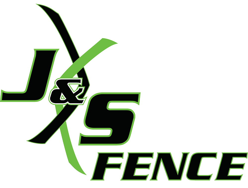 J&S Fence logo with black and green stylized letters and curved accents