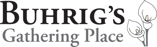 Buhrig Gathering Place logo in black text on a white background