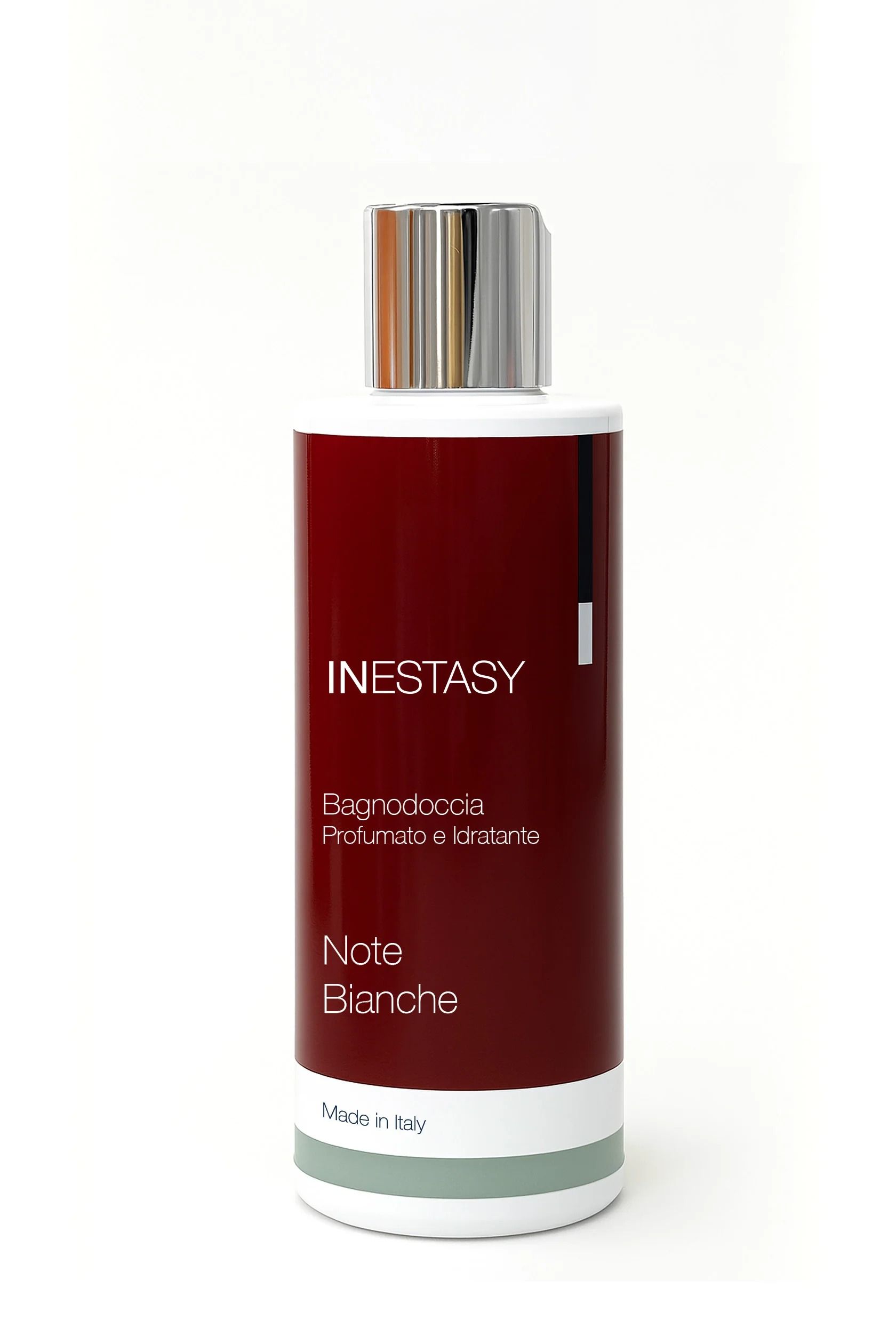 Una bottiglia di shampoo rossa e bianca su uno sfondo bianco.