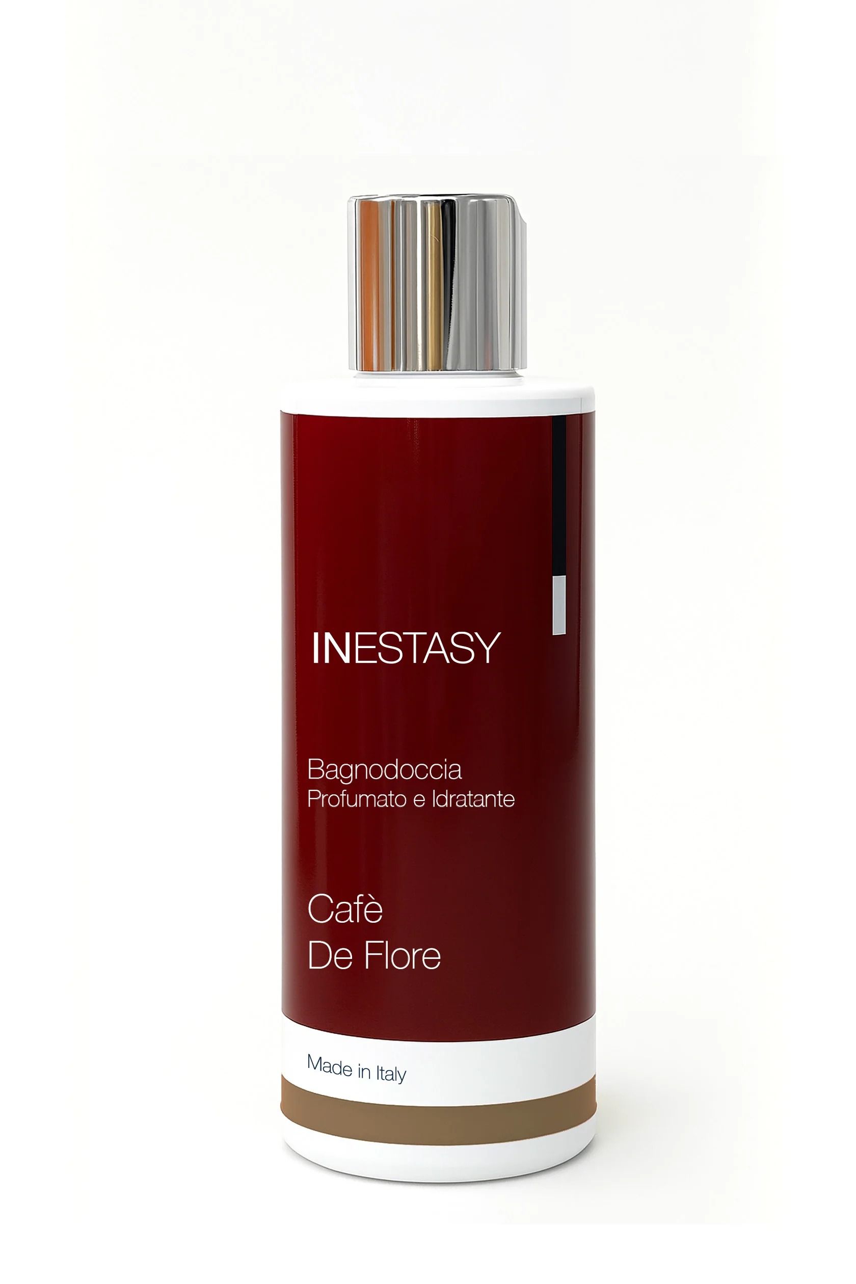 Una bottiglia di shampoo inestaby su uno sfondo bianco.
