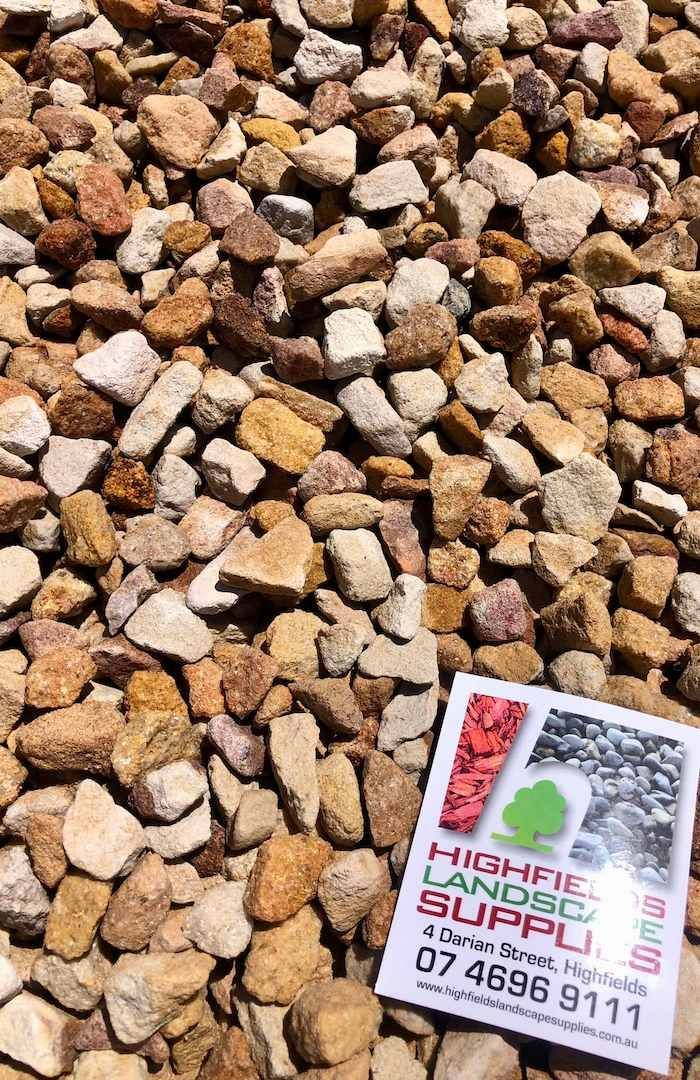 A Pile of Rocks With a Card on Top of Them — Highfields Landscape Supplies In Highfields, QLD