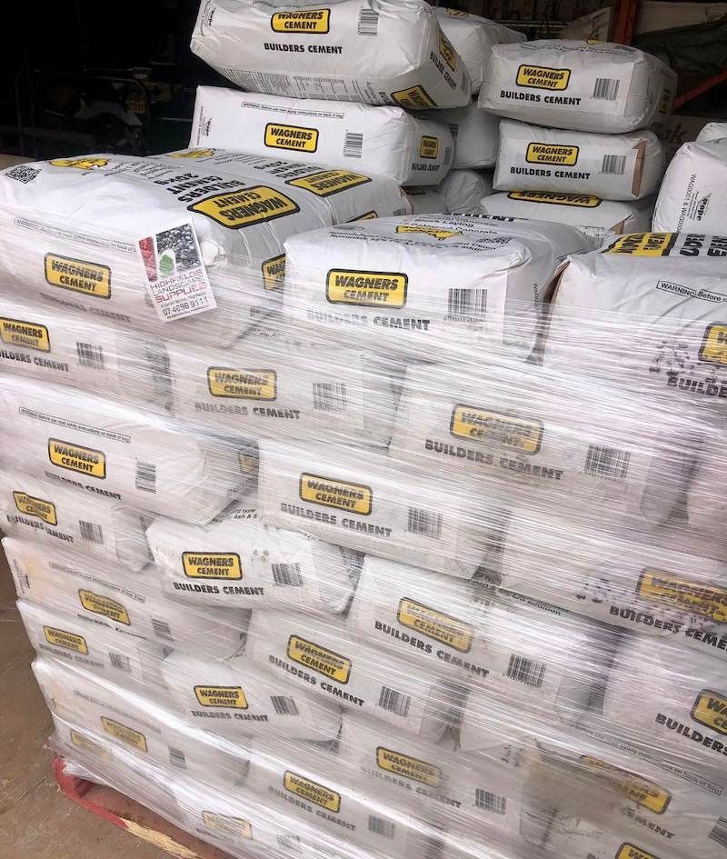 A Bunch of Bags of Cement Are Stacked on Top of Each Other — Highfields Landscape Supplies In Toowoomba, QLD