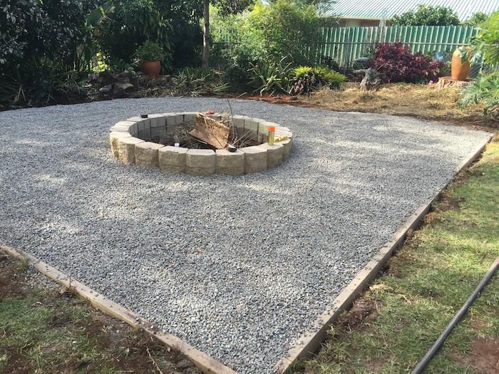 A Fire Pit is Sitting in the Middle of a Gravel Area — Highfields Landscape Supplies In Gatton, QLD
