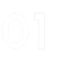 « 01 » en contour blanc, côte à côte sur fond blanc.