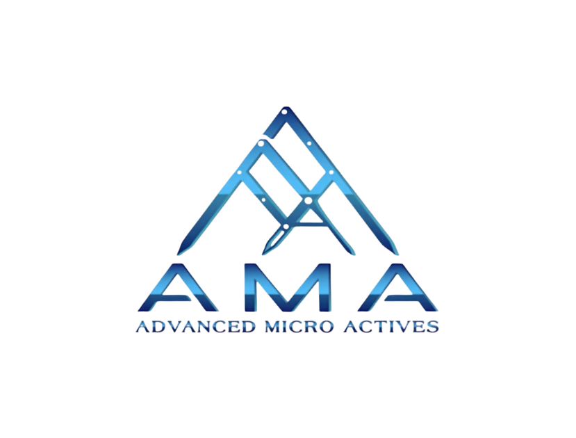 Logo for Advanced Micro Aesthetics: Blue geometric 
