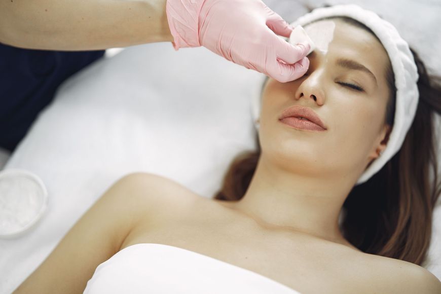 Elegant brow and facial waxing treatment