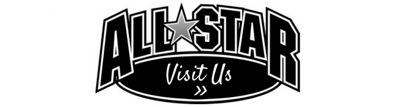 Black-and-white “ALL STAR” logo with “Visit Us” on a banner underneath
