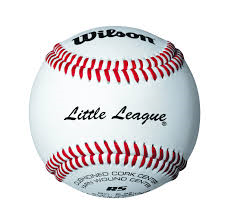 Wilson Little League baseball with red stitching on a white background