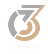 Stylized gray and gold &ldquo;33&rdquo; logo with &ldquo;CLUB 33&rdquo; text below on a white background