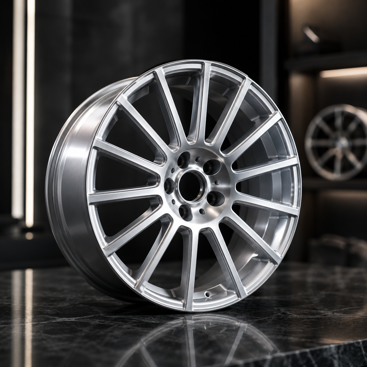 Premium Hyper Silver wheel refinishing at Uncle J's Tire & Rim