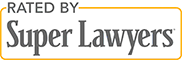 The logo for super lawyers is rated by super lawyers.