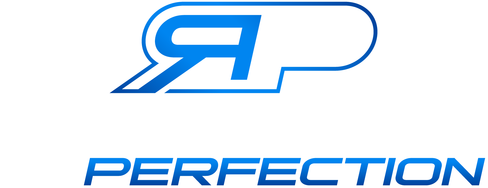 Logo with "RP" inside a blue shape, and "PERFECTION" in blue below.