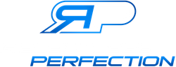 Logo with "RP" inside a blue shape, and "PERFECTION" in blue below.