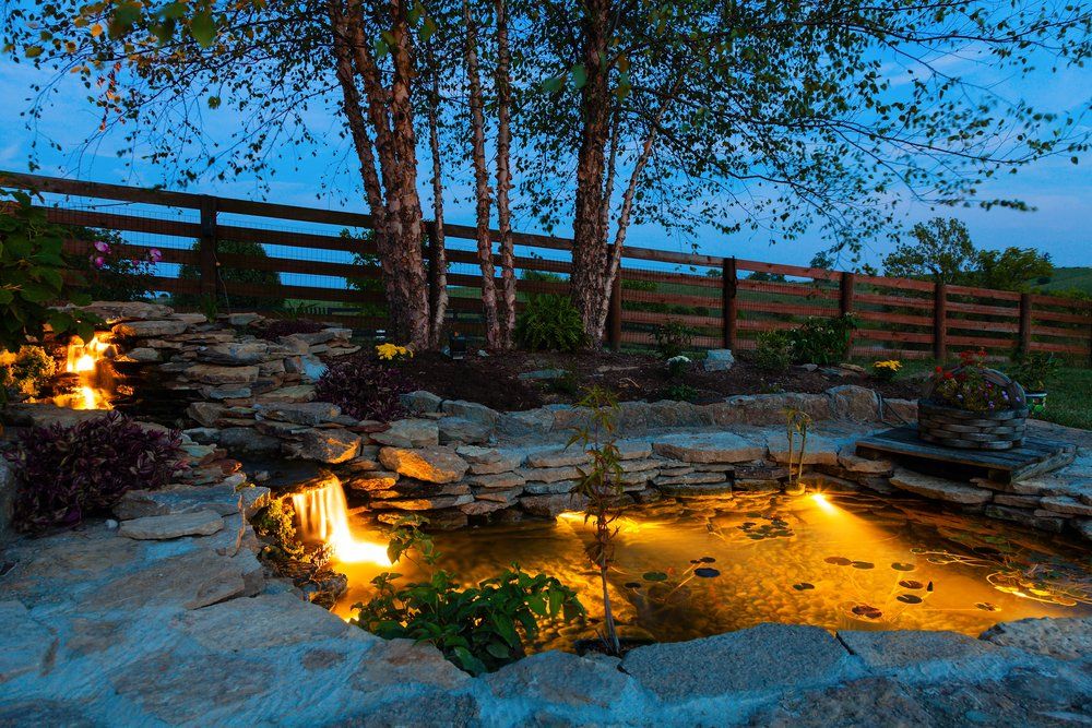 Decorative Pavers Around Pond — Landscape Supplies In Carrara, QLD