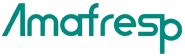 Logotipo da Amafresh em texto verde-azulado sobre fundo branco.