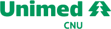 Logotipo da Unimed em verde com um ícone estilizado de árvore e as letras CNU abaixo.