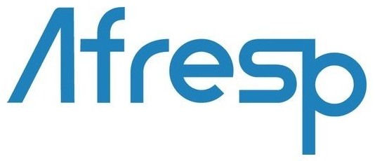 Logotipo da Afresp em texto azul sobre fundo branco
