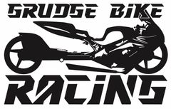 A black and white logo for grudge bike racing
