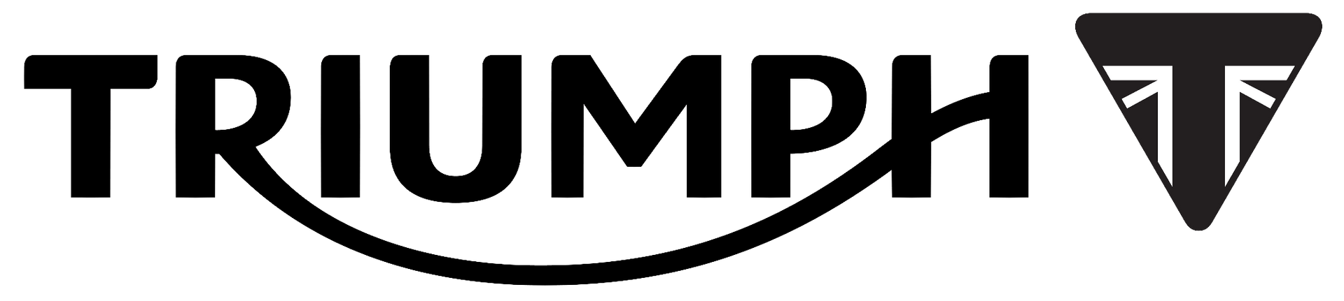 a black and white logo for triumph motorcycles .