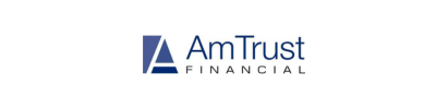 AmTrust Financial logo with a blue abstract A symbol and the company name.