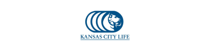 Logo of Kansas City Life: blue oval with an emblem and company name below.