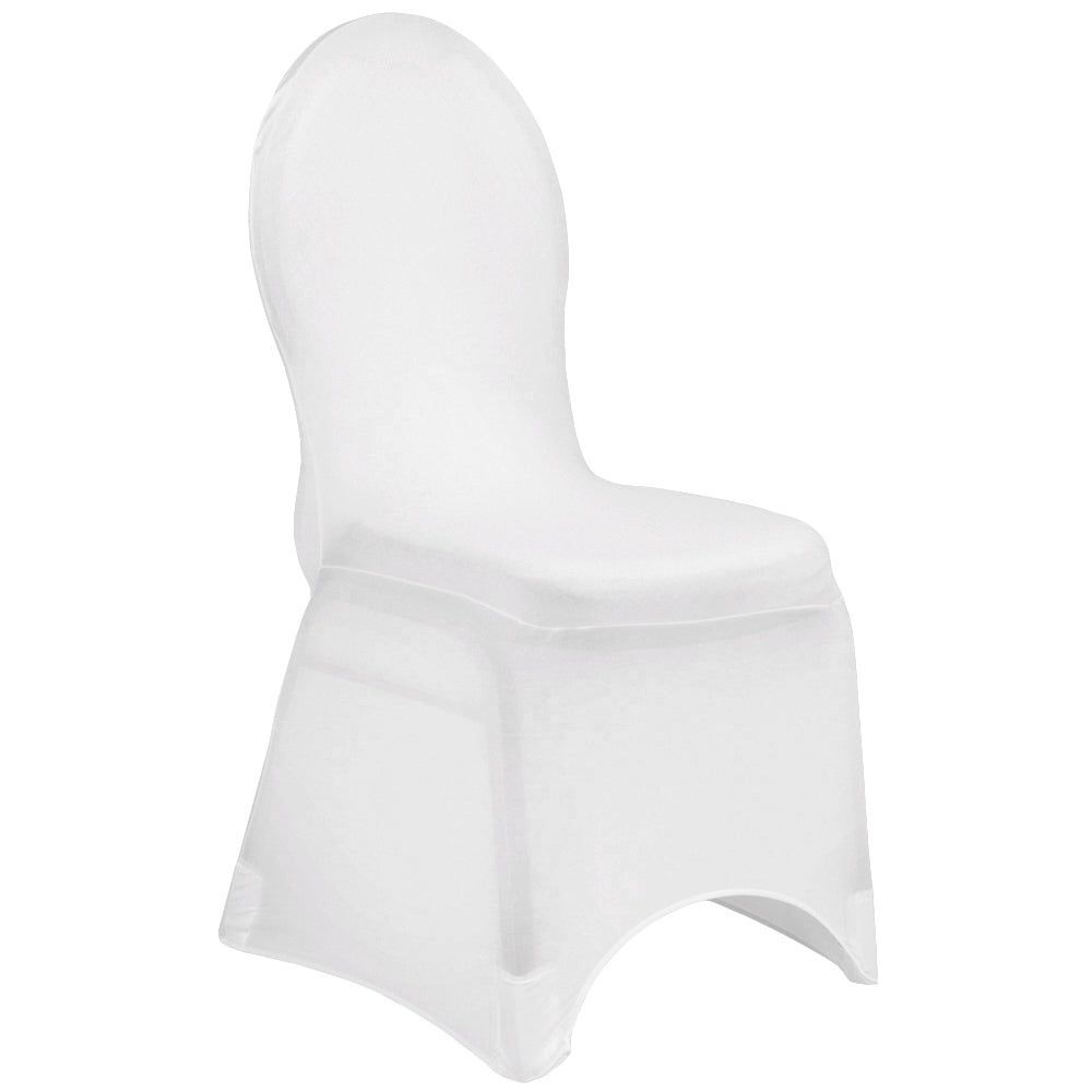 A white chair with a white cover on it on a white background.