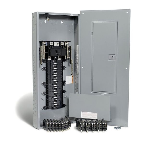 A picture of a electrical box with the door open.