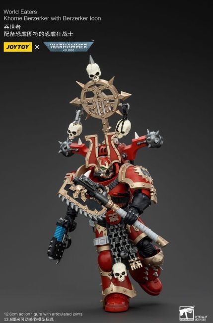 Warhammer 40k Action Figure 1/18 World Eaters Khorne Berzerker with Berzerker lcon 13 cm