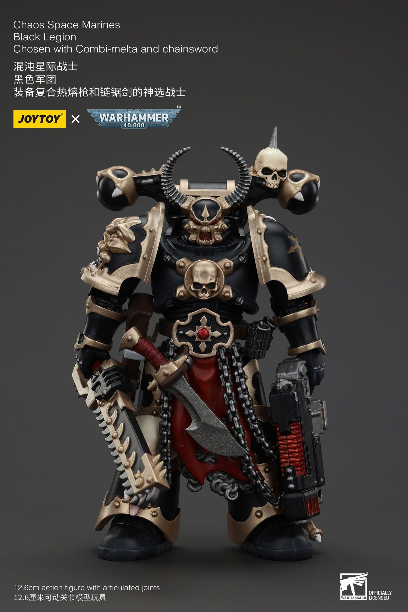 Warhammer 40k Actionfigur Chaos Space Marines Black Legion Chosen with Combi-melta and chainsword 13 cm