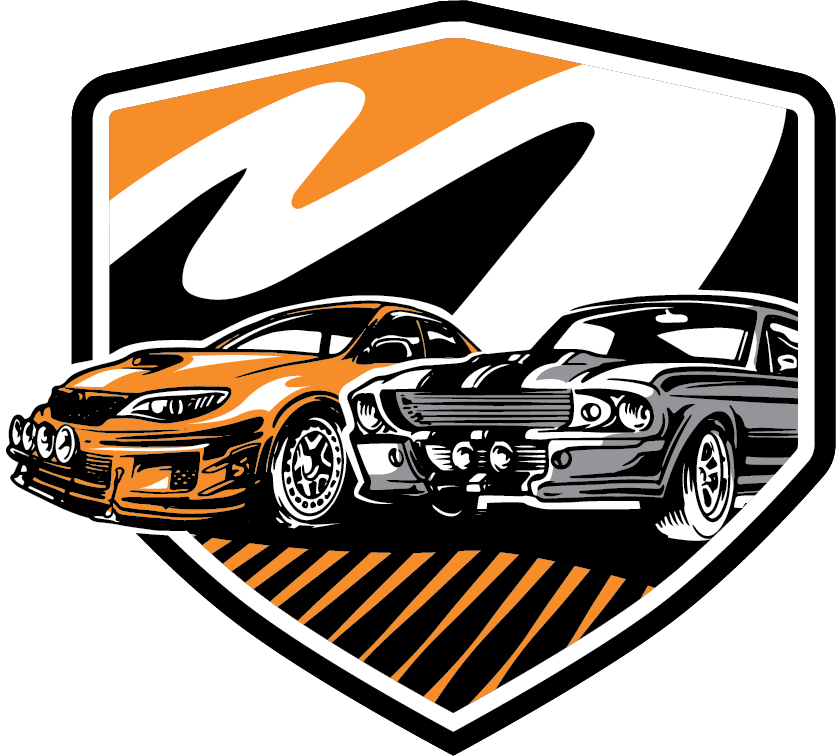two cars are sitting next to each other in a shield .