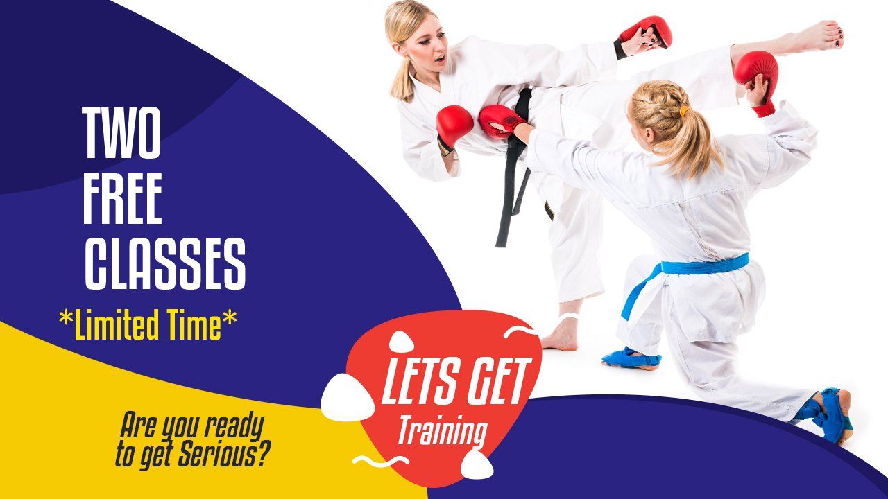 An advertisement for two free classes with limited time