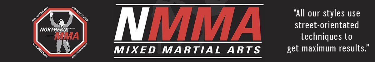 A logo for mma mixed martial arts with a picture of a man