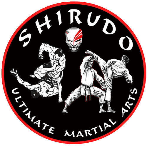 The logo for shirudo ultimate martial arts shows a group of people practicing martial arts.