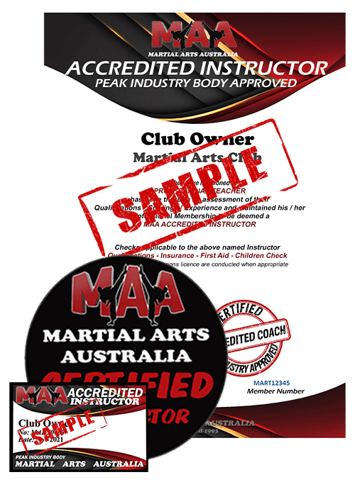 Silver membership: accredited instructor certificate, ID card and badge