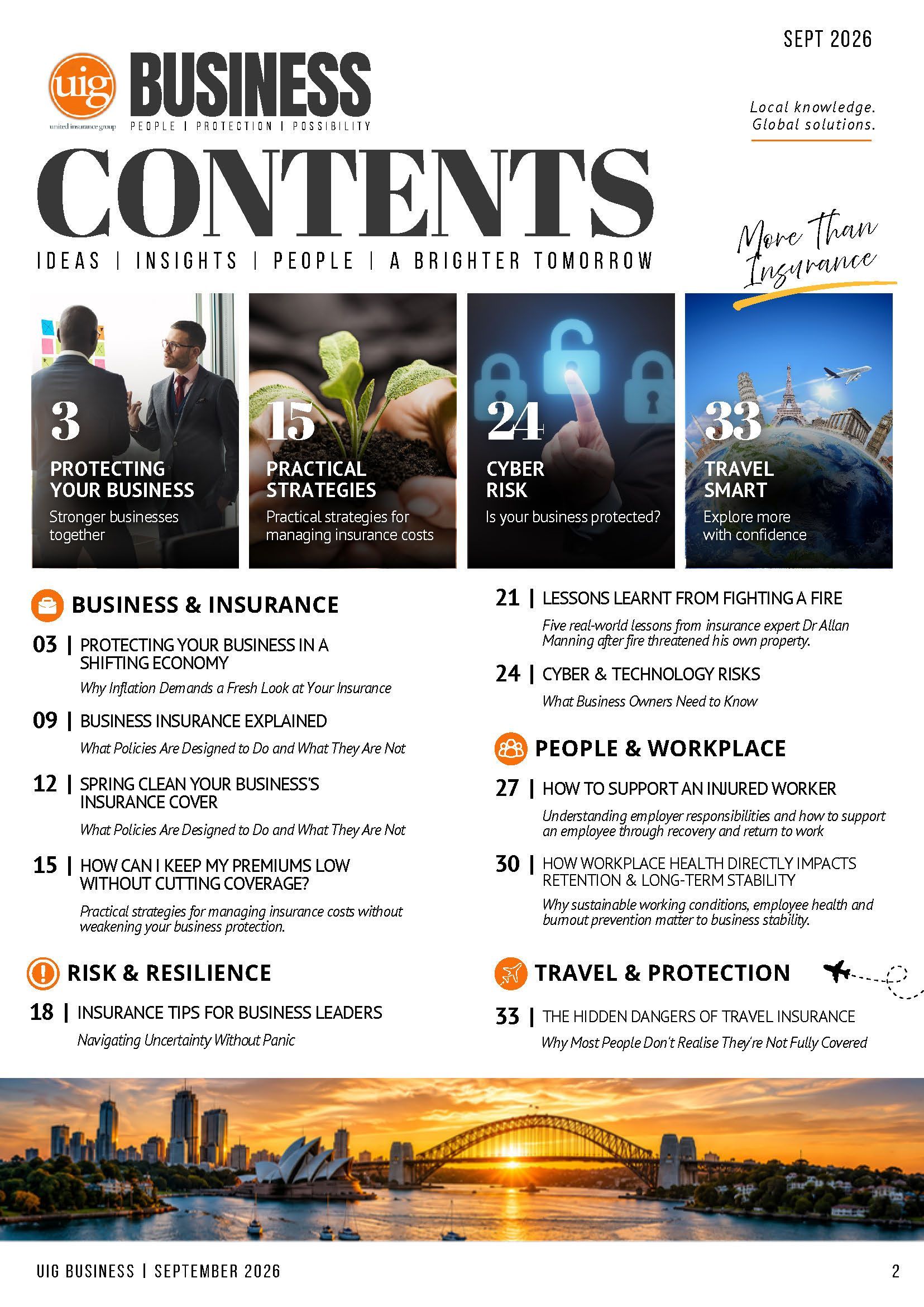 A page of a book with a list of contents on it.