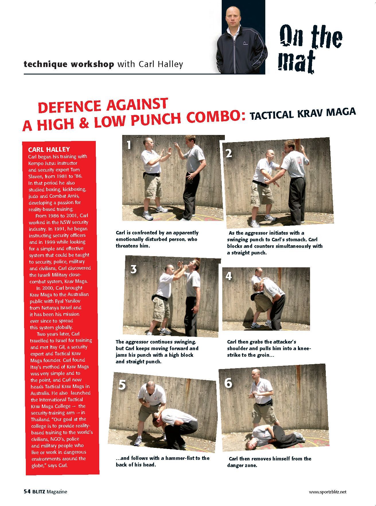 Carl Halley spotlight in Blitz Martial Arts Magazine Vol. 22