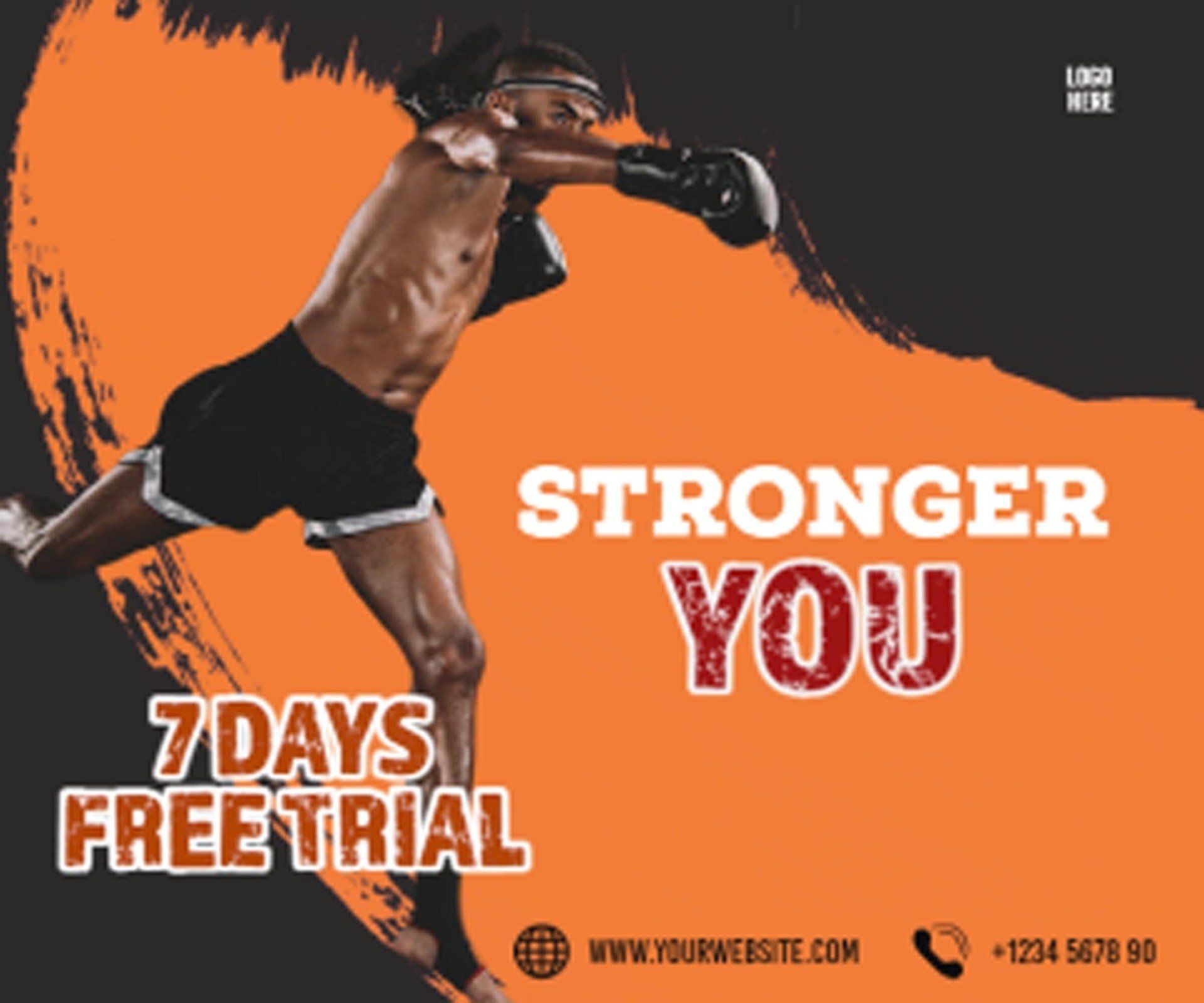 An advertisement for a 7 days free trial of boxing