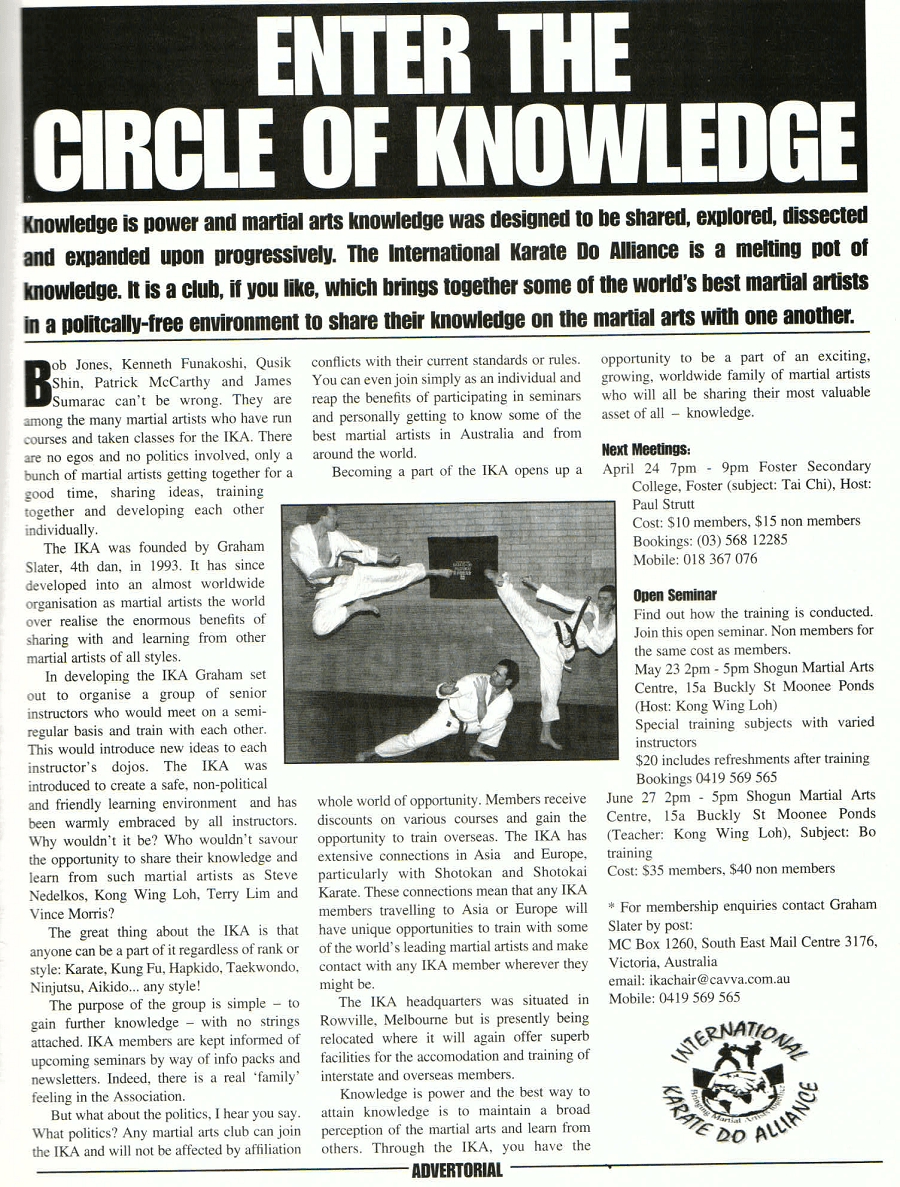 A newspaper article titled `` enter the circle of knowledge ''