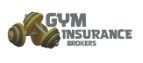 A logo for a gym insurance company with a fist holding a barbell.