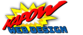 A logo for a company called kapow web design