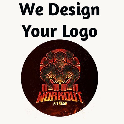 We design your logo with a picture of a man in a circle.