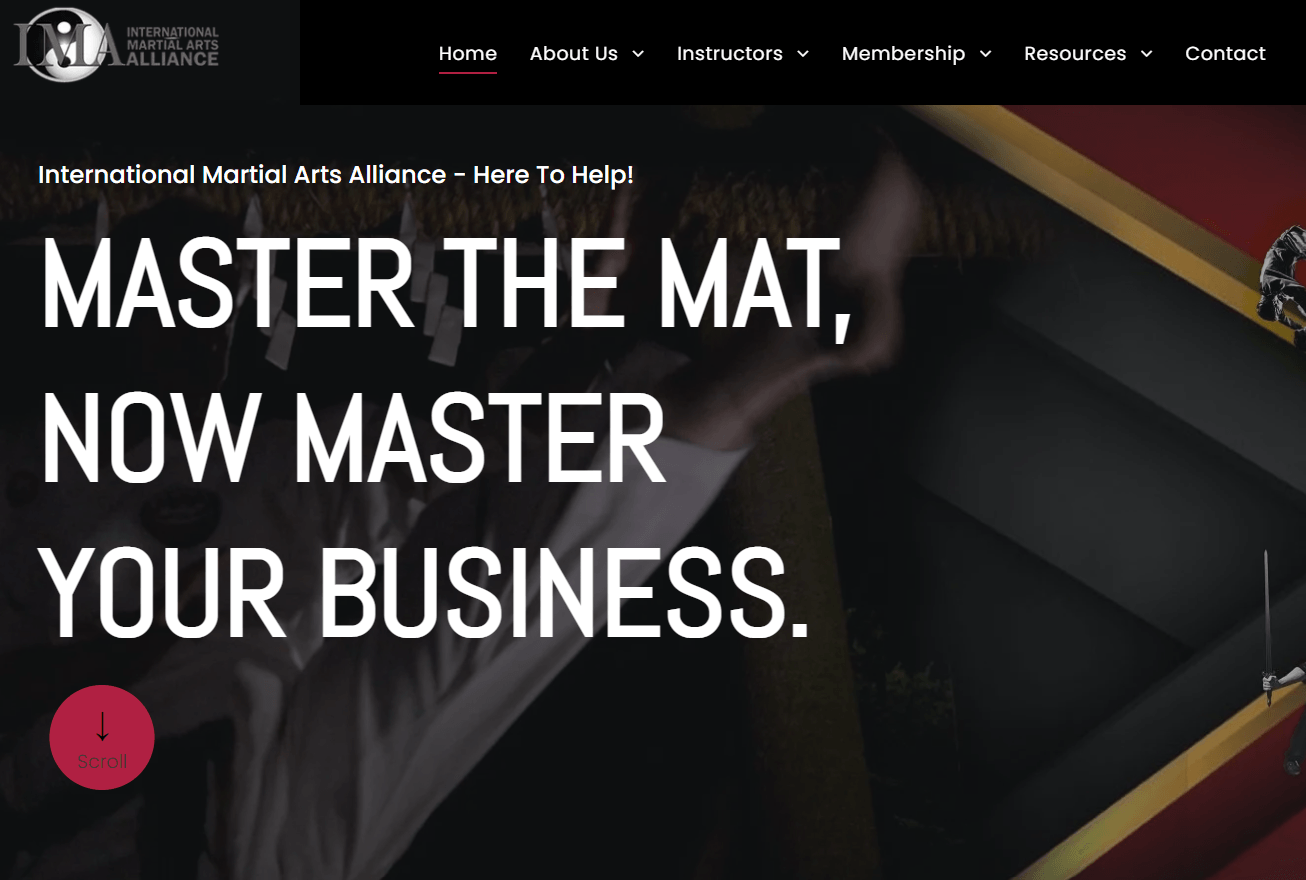 A website that says master the mat now master your business