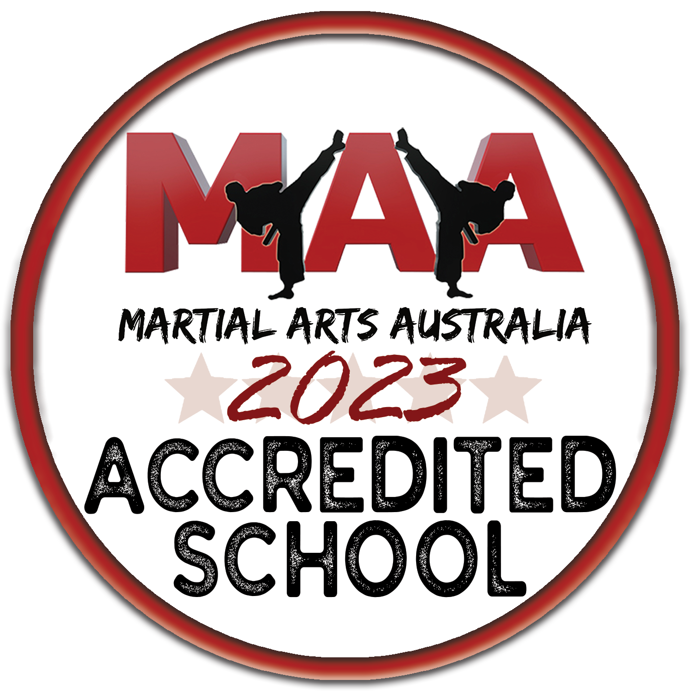 A logo for maya martial arts australia accredited school
