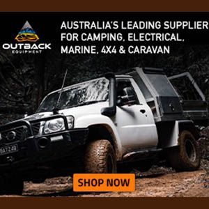 An advertisement for australia 's leading supplier for camping , electrical , marine , 4x4 & caravan.