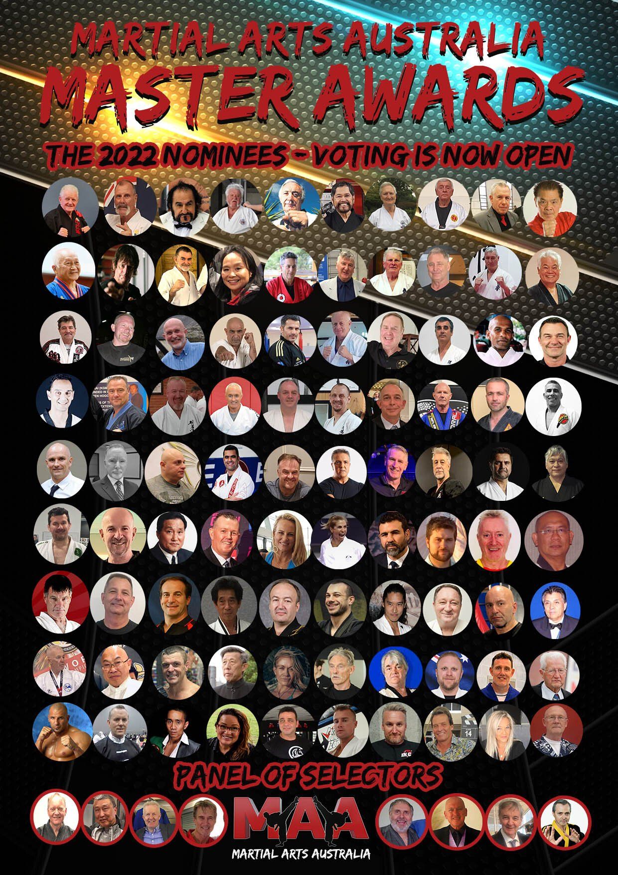 Martial arts australia master awards the 2022 nominees - voting is now open !