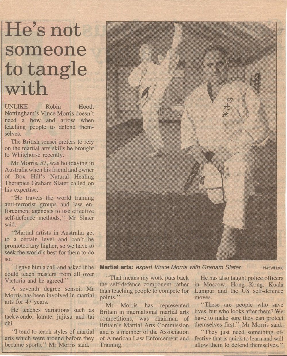 A newspaper article that says he 's not someone to tangle with