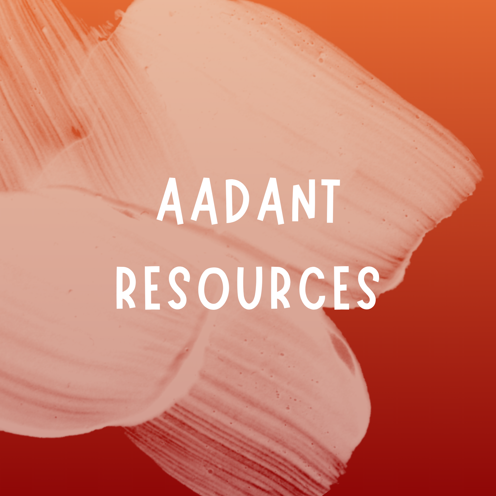 "AADANT RESOURCES" text in white over a pale pink brushstroke design against a warm orange and red gradient background.