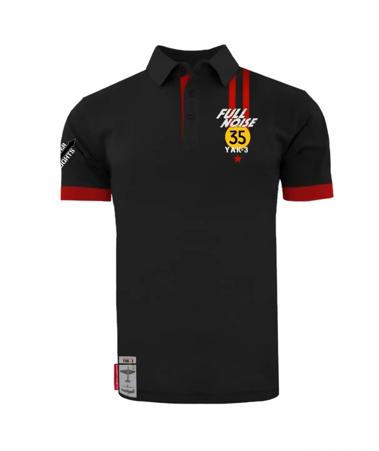 Full Noise Black Race Polo