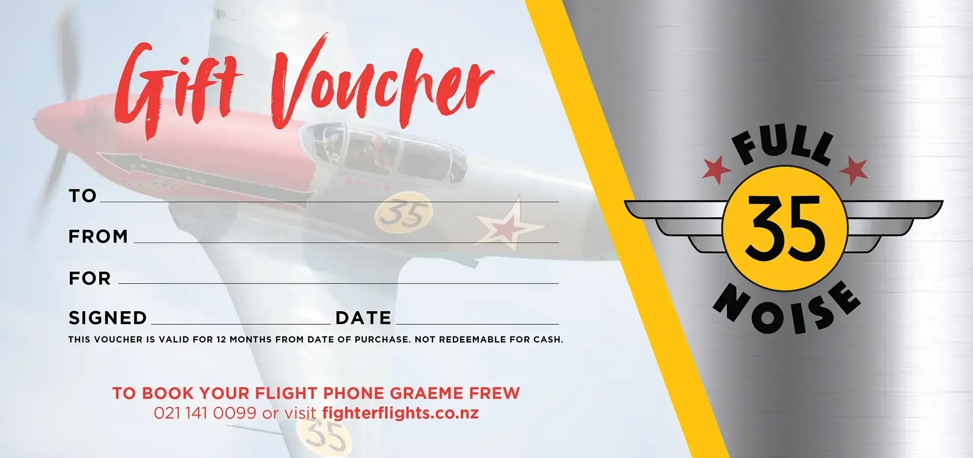 Gift Voucher Full Noise - Fighter Flights NZ