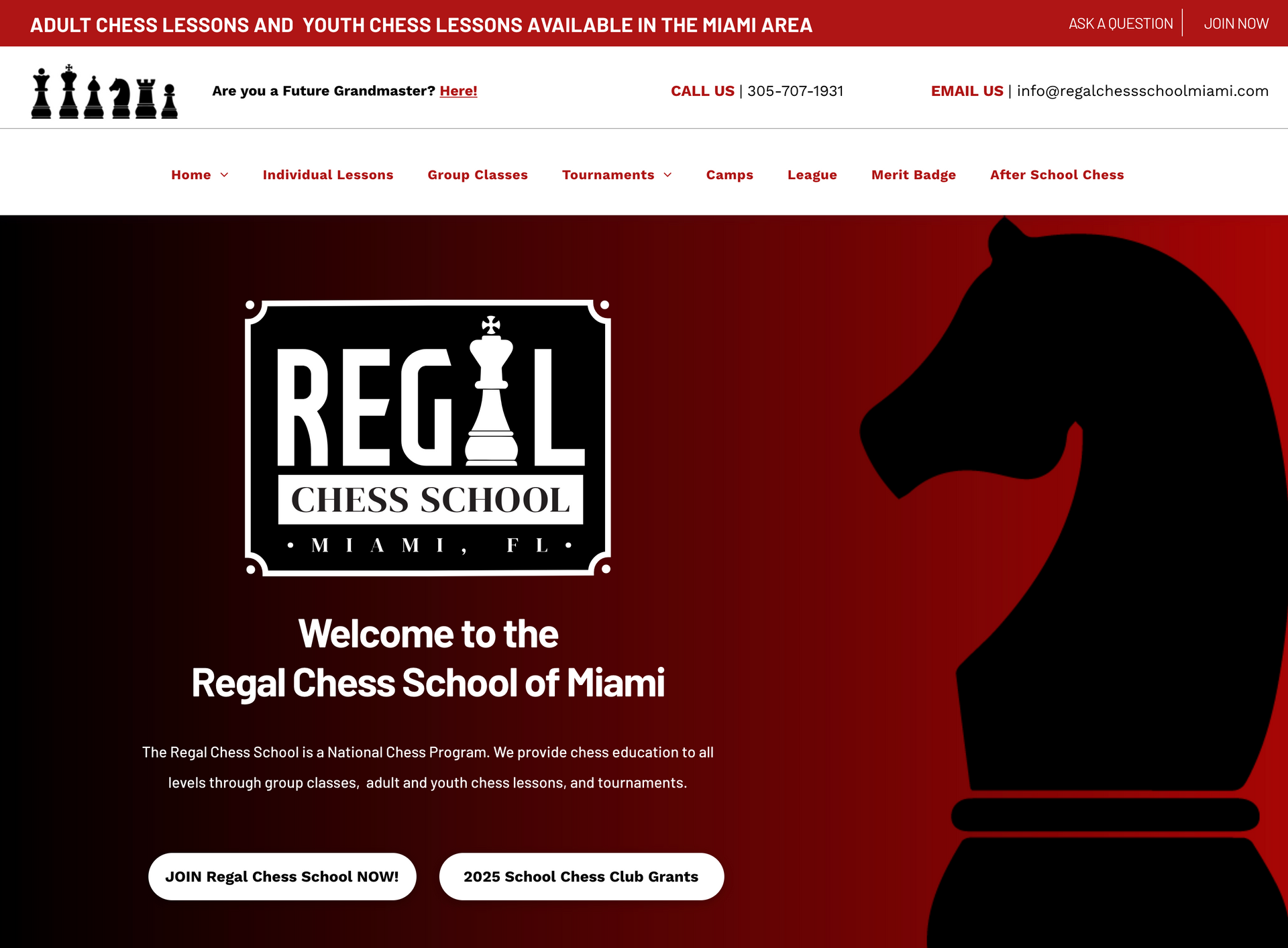 The website for the regal chess school of miami
